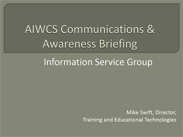 communications awareness briefing presentation